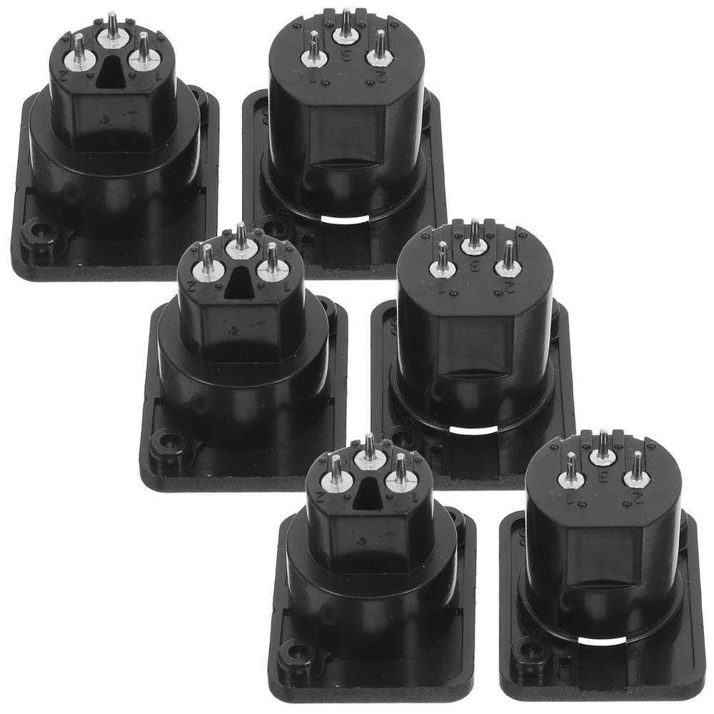 6 Pcs Panel Mount for Microphone Xlr Female Socket 3 Pin Accessory