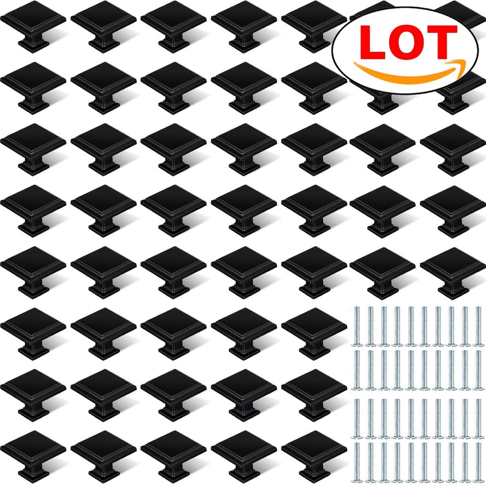 Square Cabinet Knob Pull Handle Drawer Knobs Kitchen Cupboard Door Hardware LOT