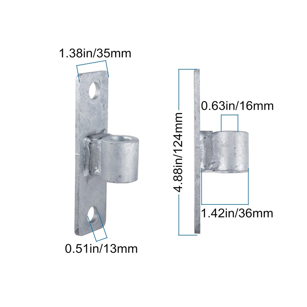 Gate Hinge Wall Mount Gate Hinge for 5/8'' Pin Chain Link Fence Post Hinge (2...