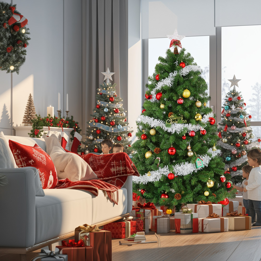 ✨6ft Artificial Christmas Tree Premium Hinged Spruce Holiday Decoration Tree
