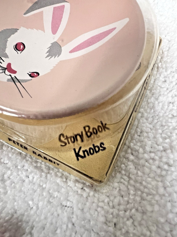 Vintage Story Book Knobs Drawer Pull Painted Peter Rabbit Original Package