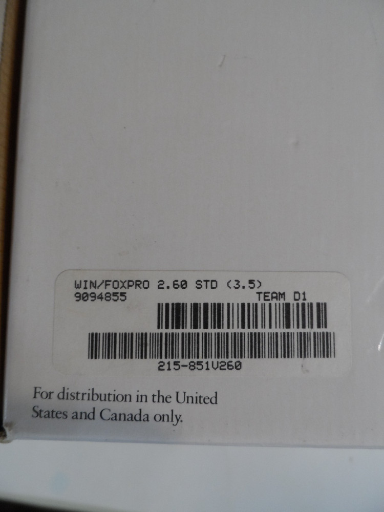 OPENED/SEALED CONTENTS - Microsoft FoxPro Database Management Ver. 2.6