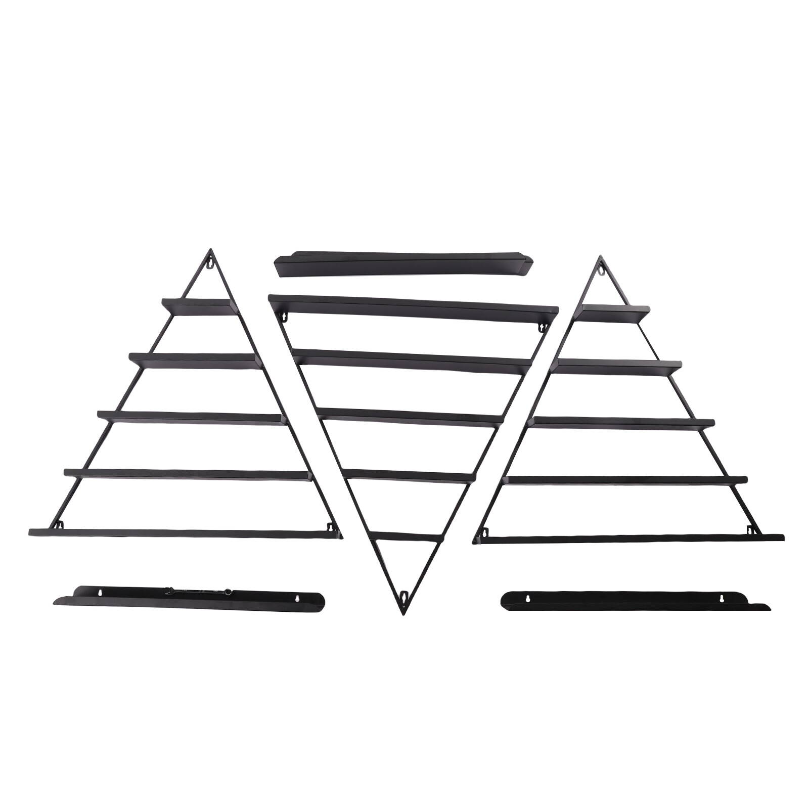 Black 5 Tiers Wall-Mount Metal Nail Polish Display Racks Floating Perfume Racks