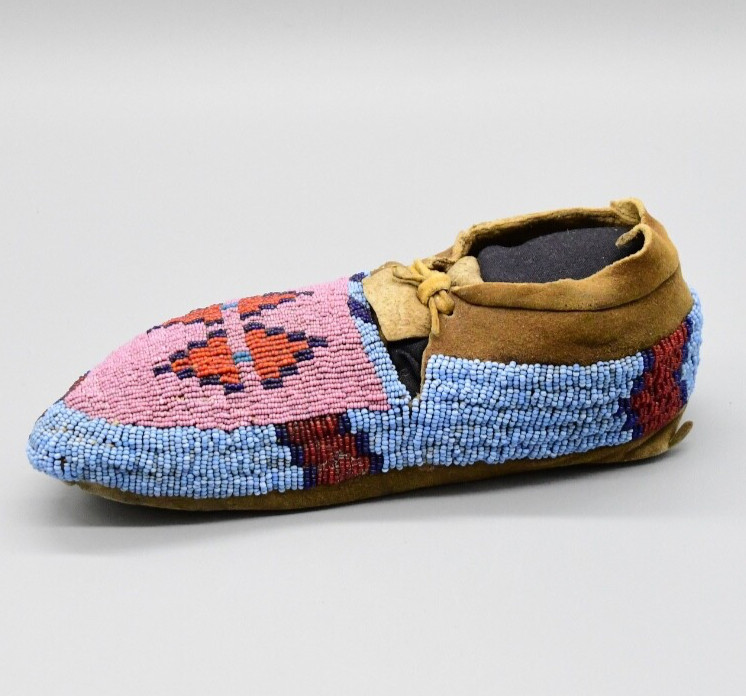 Gros Ventre Pair of Boy's Beaded Moccasins 1890s