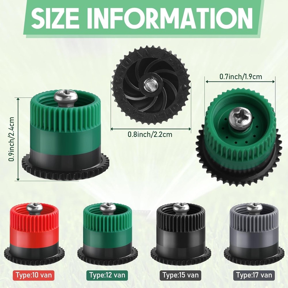 16 Pcs Adjustable Variable Arc Sprinkler Heads for Efficient Lawn Watering