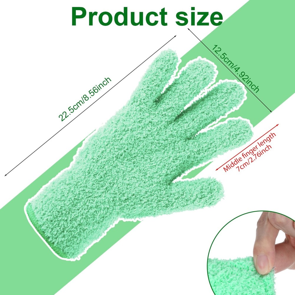 Plant Dusting Gloves, Microfiber Dusters for Cleaning Kitchen Indoor Mitt for...
