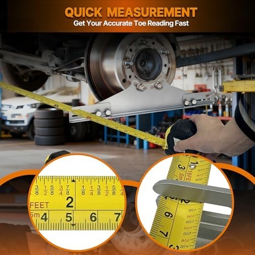 Toe Alignment Tool with 2 Tape Measures & Digital Angle Finder for Accurate Whee