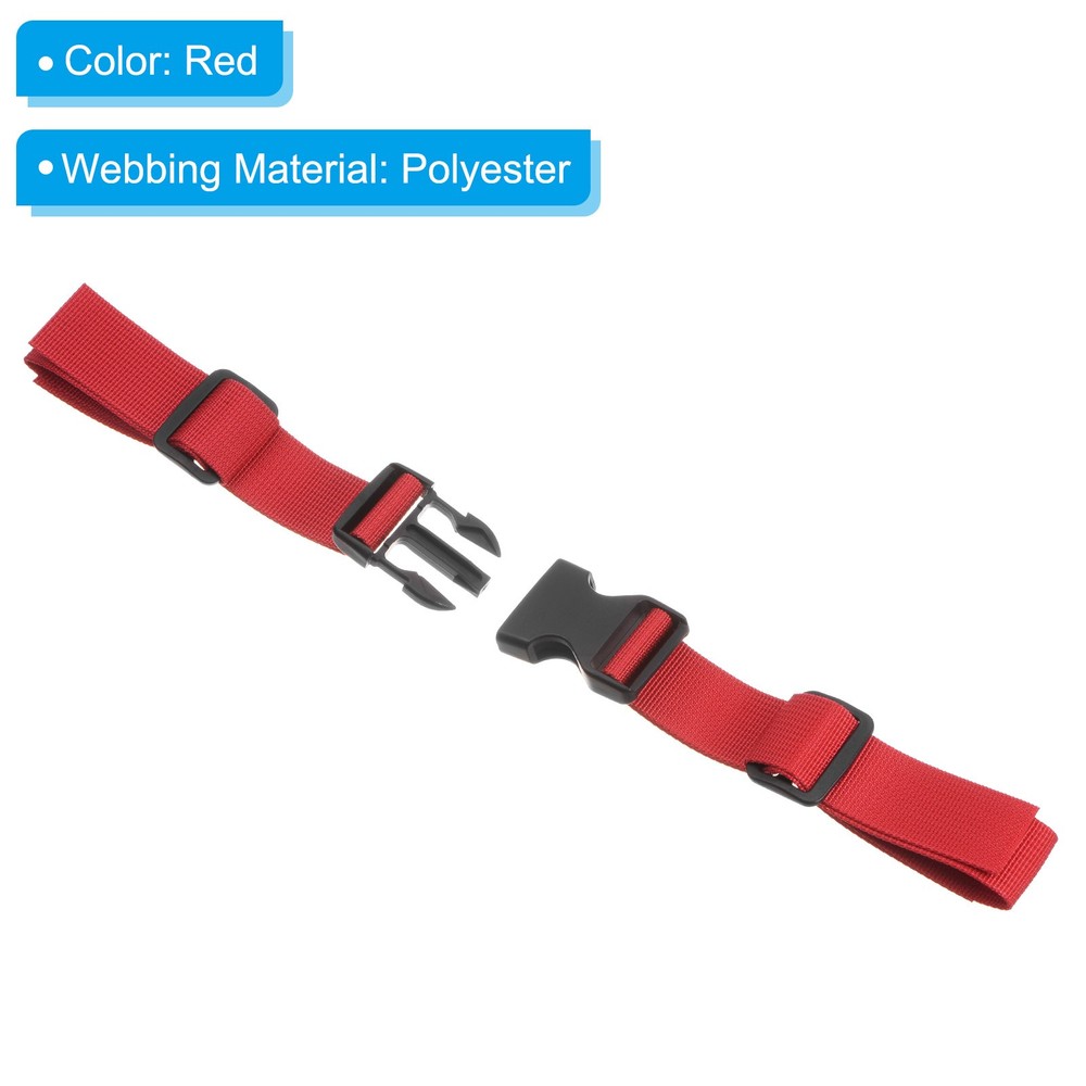 Backpack Chest Strap, 2 Pcs Adjustable Strap with Quick-Release Buckle, Red