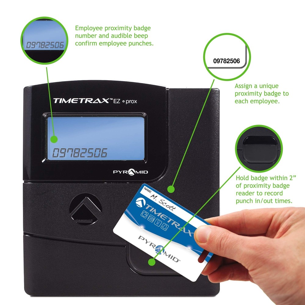 Pyramid Time Systems, PPDLAUBKN, TimeTrax Automated Proximity Time and Attend...