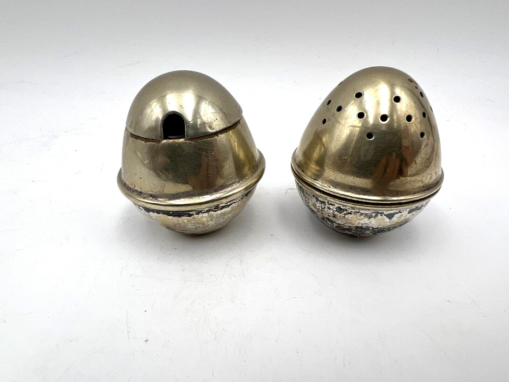 EPNS Silverplated Salt Shaker and Hinged Mustard Pot Made in England