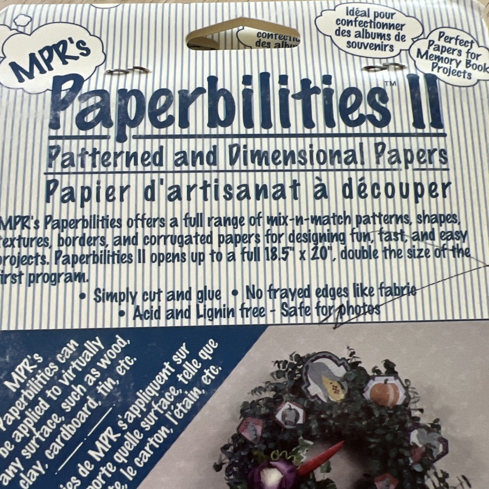 Lot Of 7 Mixed Paperbilities Patterned And Dimensional Papers