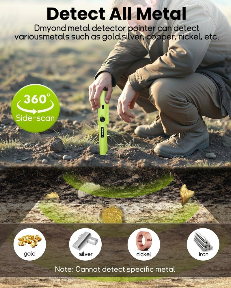 Metal Detector Pinpointer with 9V Battery - Perfect for Finding Hidden Treasures