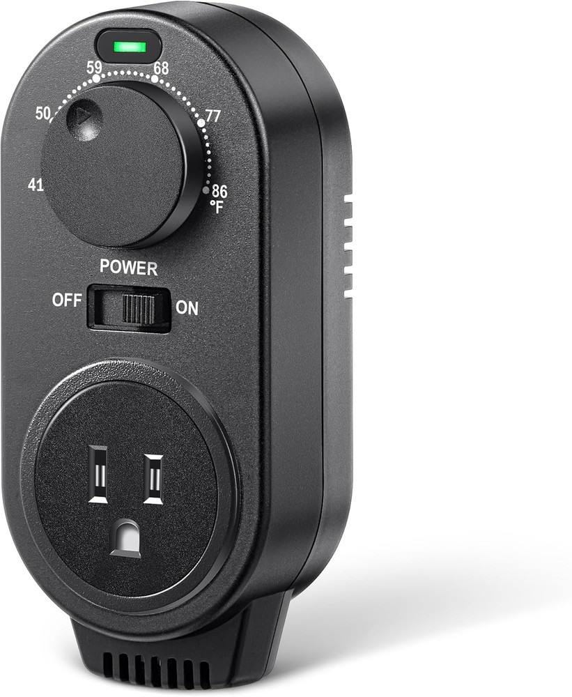 Adjustable Thermostat, Plug in Heating and Cooling Thermostat Controlled Outl...