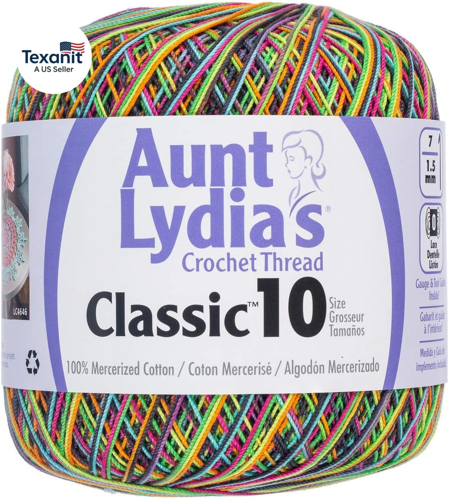 Aunt Lydia Classic Crochet Thread, Blacklight