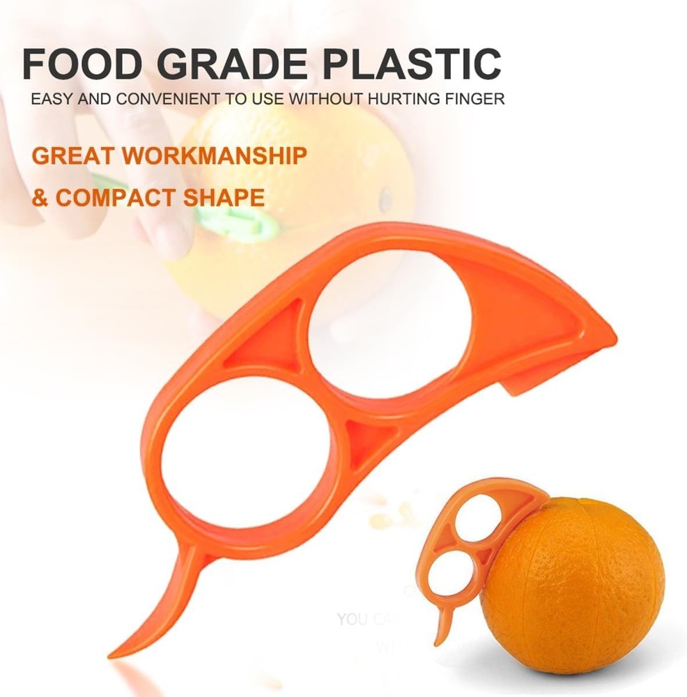 3-Pack Elegant Orange Citrus Peeler Tools - Effortless Peeling for Fruit Lovers