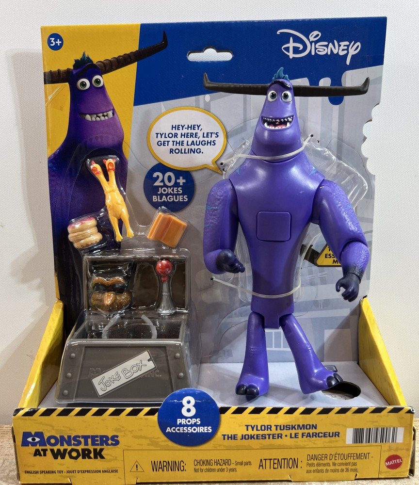 Disney Monsters Inc. at Work Tylor Tuskmon 8" Jokester Figure Talking W/8 Props