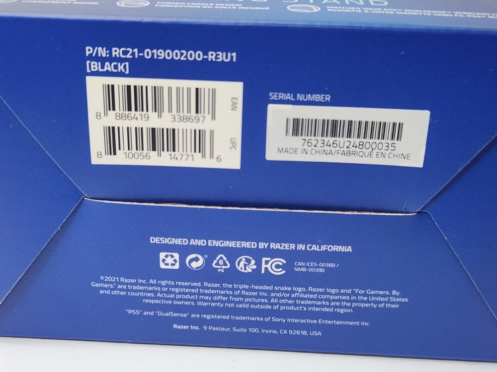 Razer ~ Quick Charging Stand for PS5 DualSense Wireless Controller (BLACK) ~ New