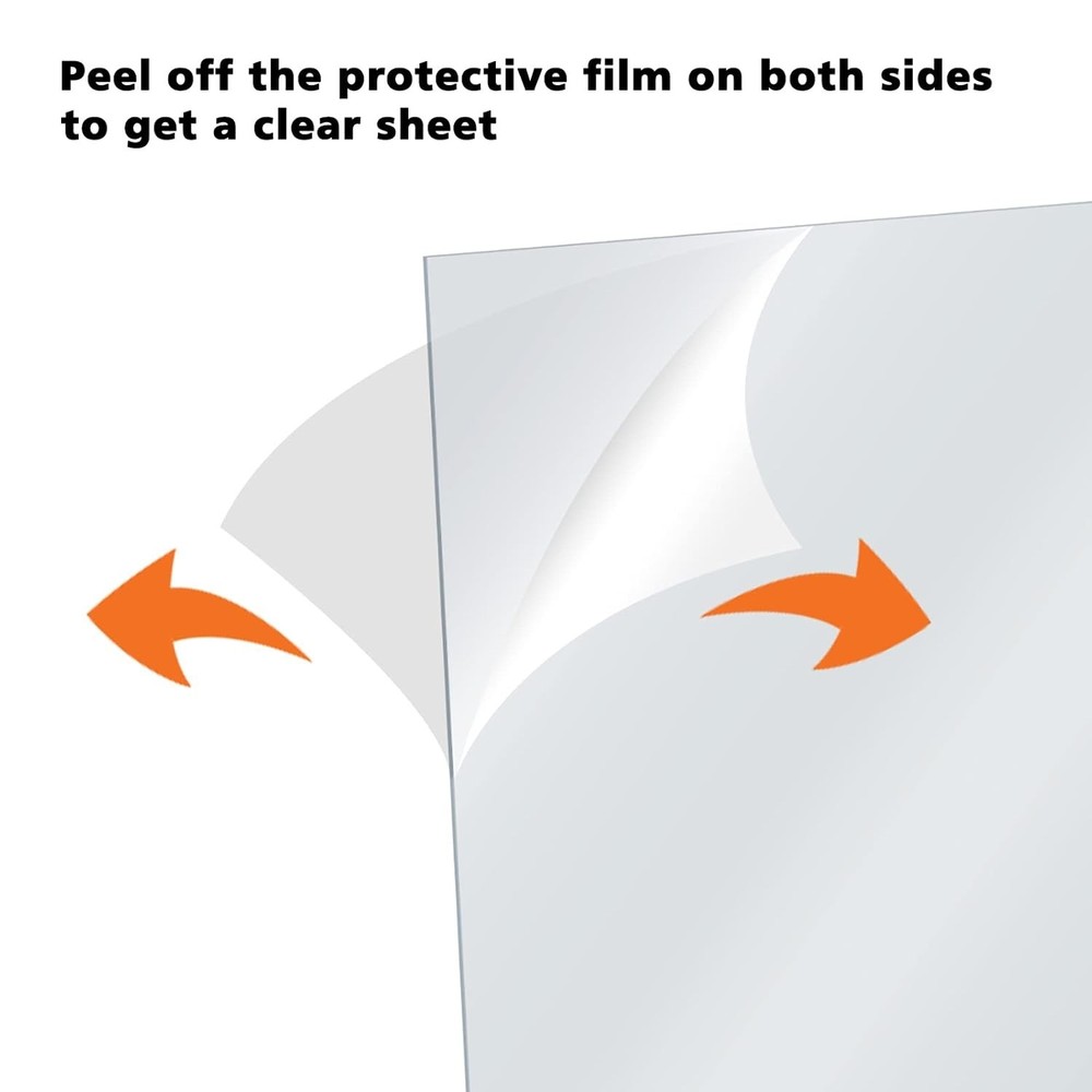 Transparent Cast Acrylic Sheets 12x16'' 12 Pc