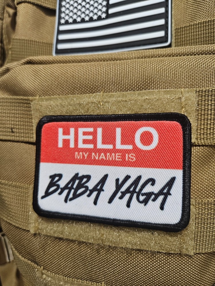 My name is Baba yaga funny removable patch green 2"x3" hook & loop funny patch