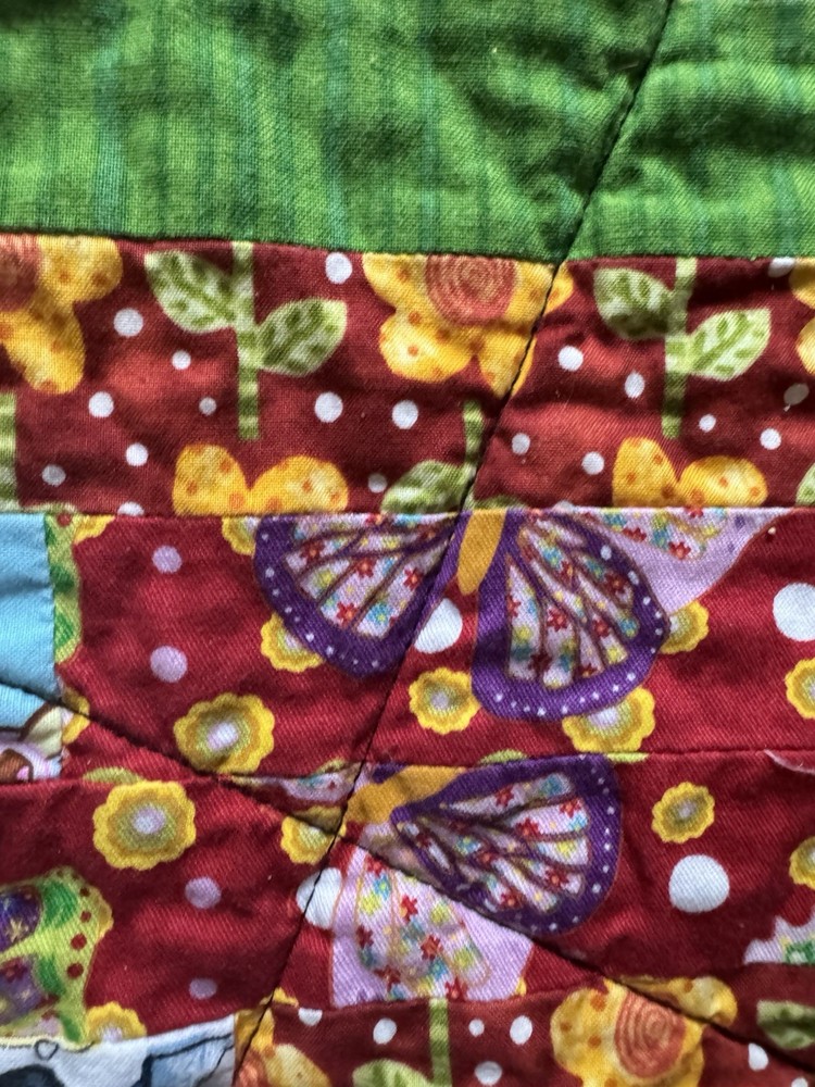Handmade Child’s Quilt 41” Square Bedspread Throw