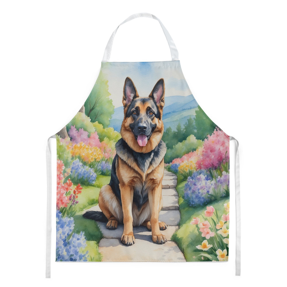 German Shepherd Spring Path Apron - Perfect for Cooking, Baking, and More!