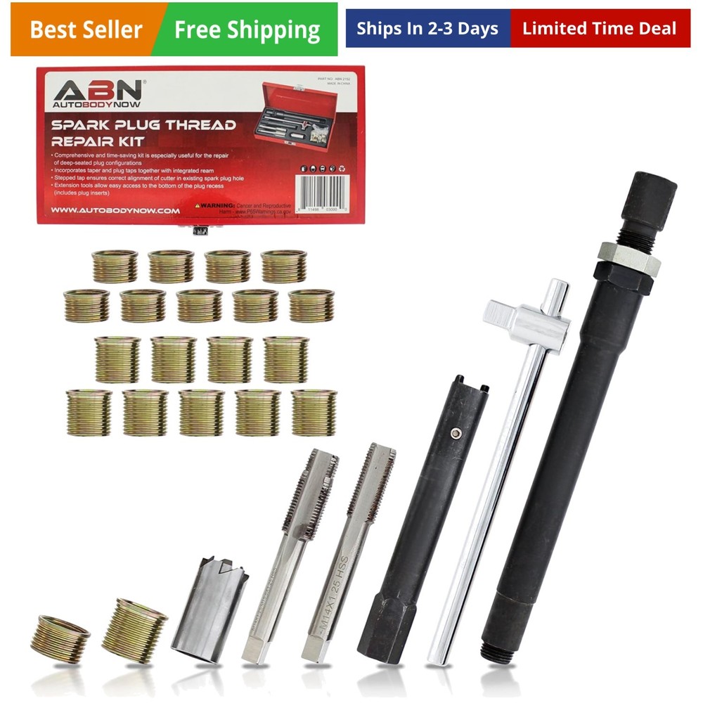 Spark Plug Thread Repair Rethreading Set, 14mm Metric – Rethreading Tool Kit ...