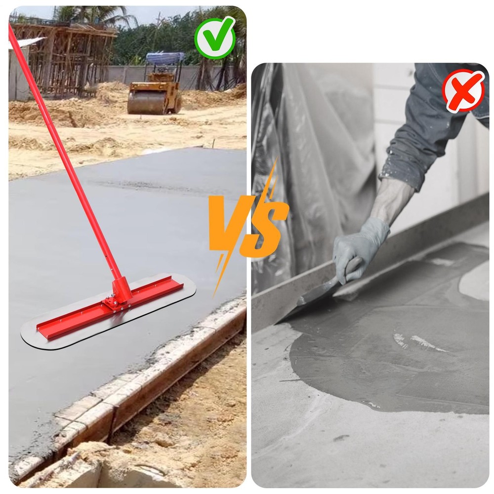 Bull Float Concrete Float 48"x12" Concrete Tool Trowel Float 4 Handles