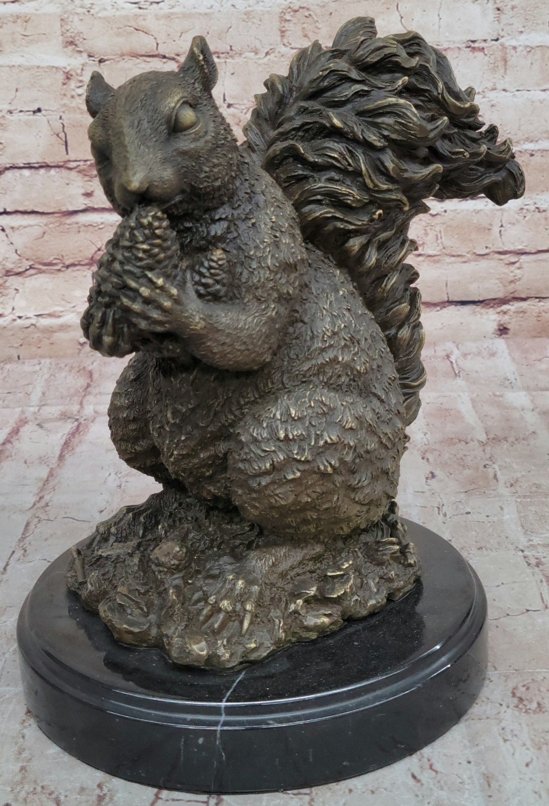 Artistic Bronze Squirrel Sculpture | Handmade Figurine Statue Home Decor Sale
