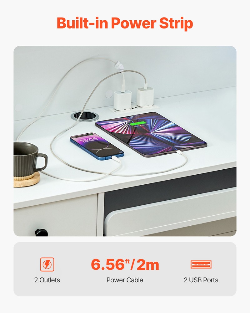 Reception Desk Rectangular Front Counter Table 47.24 in White Office Table