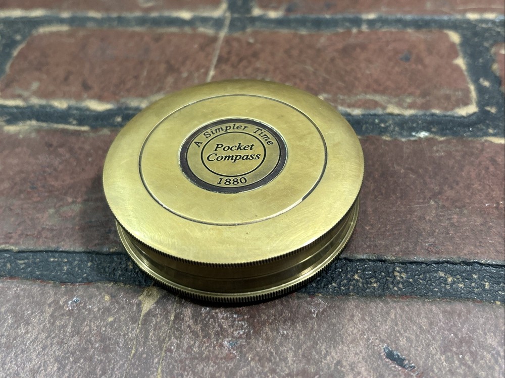 Vintage Brass Pocket Compass 1980