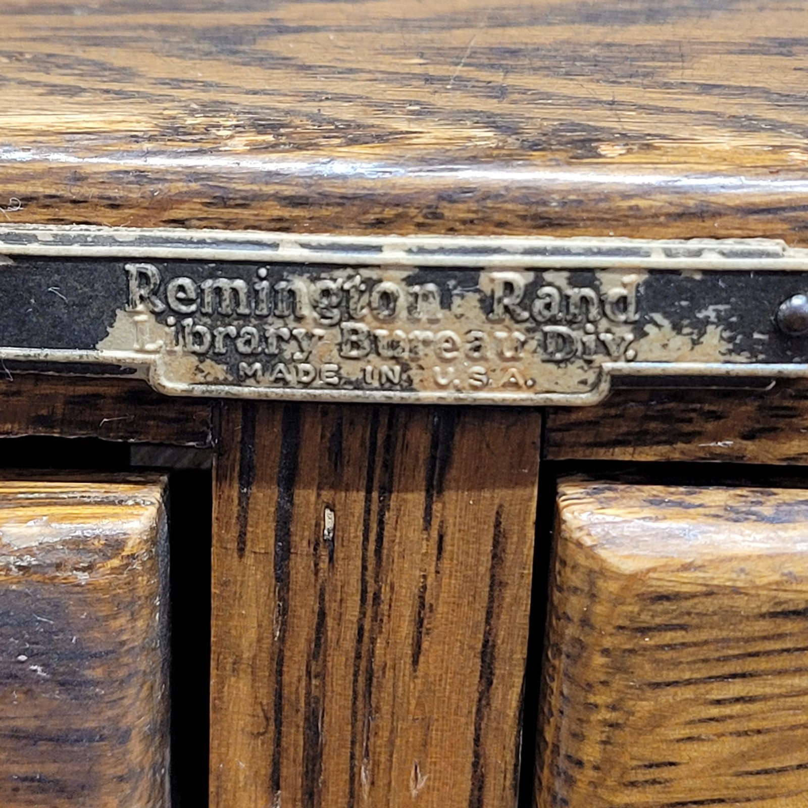 Vintage Remington Rand 6 Drawer Library Card Catalog File Cabinet Oak Solid