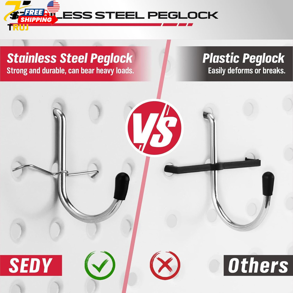 Pegboard Organizer Peg Board Hooks 300 Piece Hooks for Black Tool Organization
