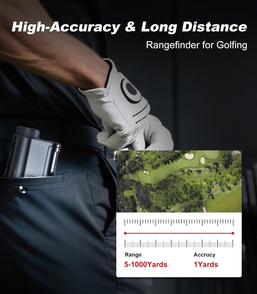 Laser Rangefinder Golf 1000Y 6X Slope Flag Lock Compact
