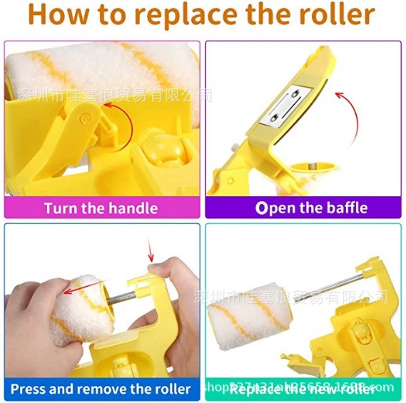 5PCS Multifunctional Clean-Cut Paint Edger Roller Brush Tool for Wall Ceiling