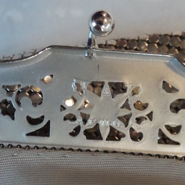 Vintage Whiting & Davis Silver 10" Mesh Handbag, c. 1900