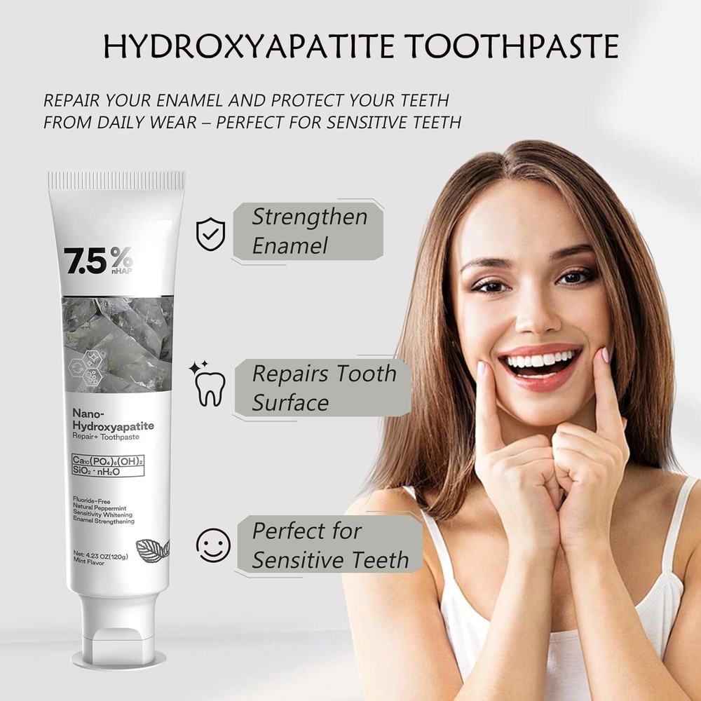 7.5% Hap Nano-Hydroxyapatite Toothpaste for Sensitive Teeth-Deep Clean 120g US🔥