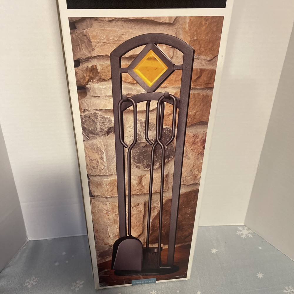 Fireplace Tool Set ,Eggshell Black Finish,includes Three Tools:shovel poker brus