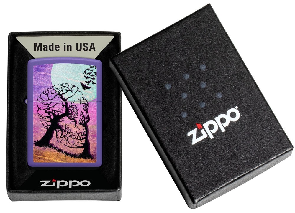 Zippo Skull Tree Design Purple Matte 48638