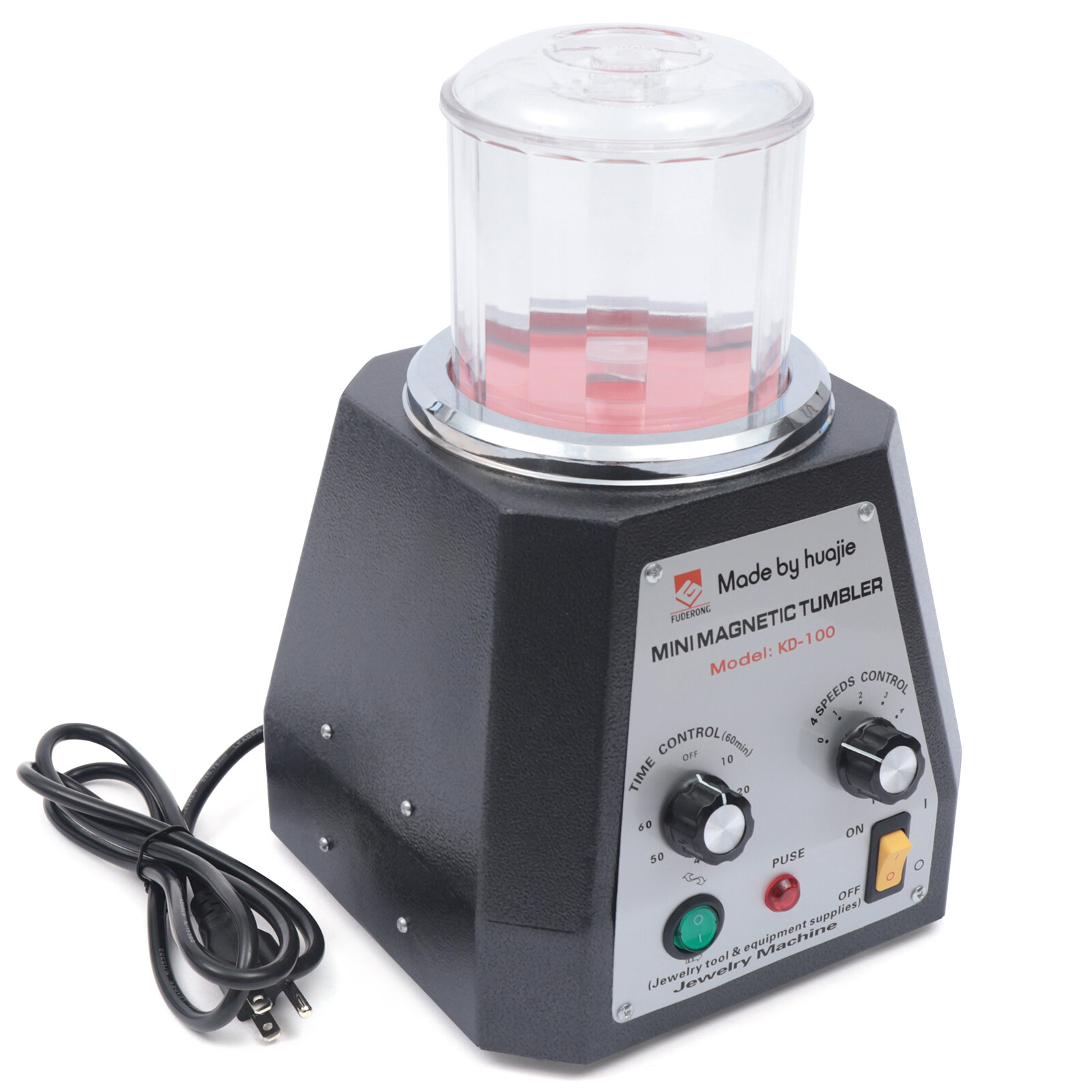 100mm Magnetic Tumbler Jewelry Diamonds Polisher & Finisher For Light Metals