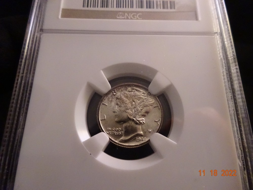 1944 Mercury Dime, NGC MS66 FB
