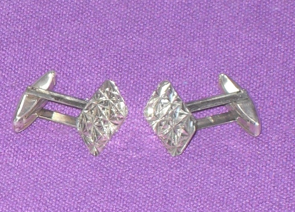 VINTAGE RETRO 1960/70s STYLISH SOLID STERLING SILVER CUFFLINKS