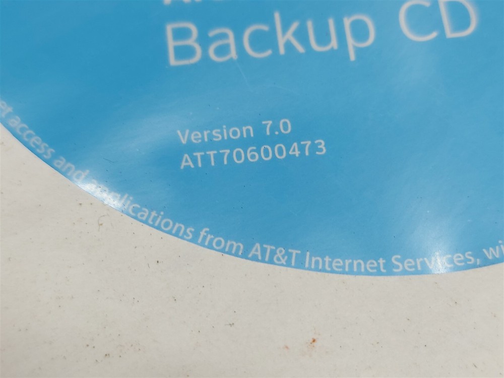 ⭐️⭐️⭐️⭐️⭐️ AT&T Yahoo! 2Wire Backup CD Version 7.0 ATT70600473