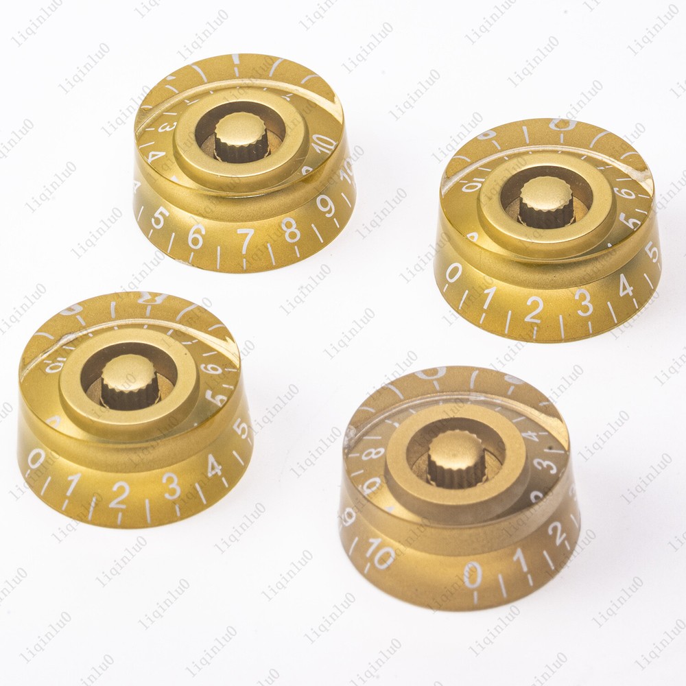 4 Pcs Gold&White LP Guitar Control Knobs Speed Dial Knobs for Les Paul SG Guitar