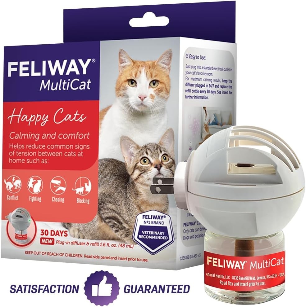 MultiCat 30-Day Calming Pheromone Diffuser - For Peaceful Multi-Cat Homes