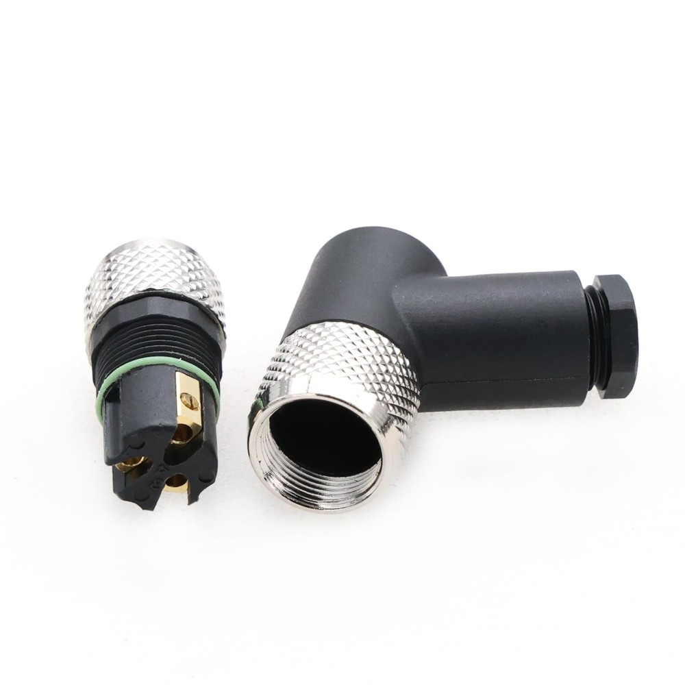 M8 Right Angle 3 Pin Female A Code Plug Industrial Circular Sensor Connector ...