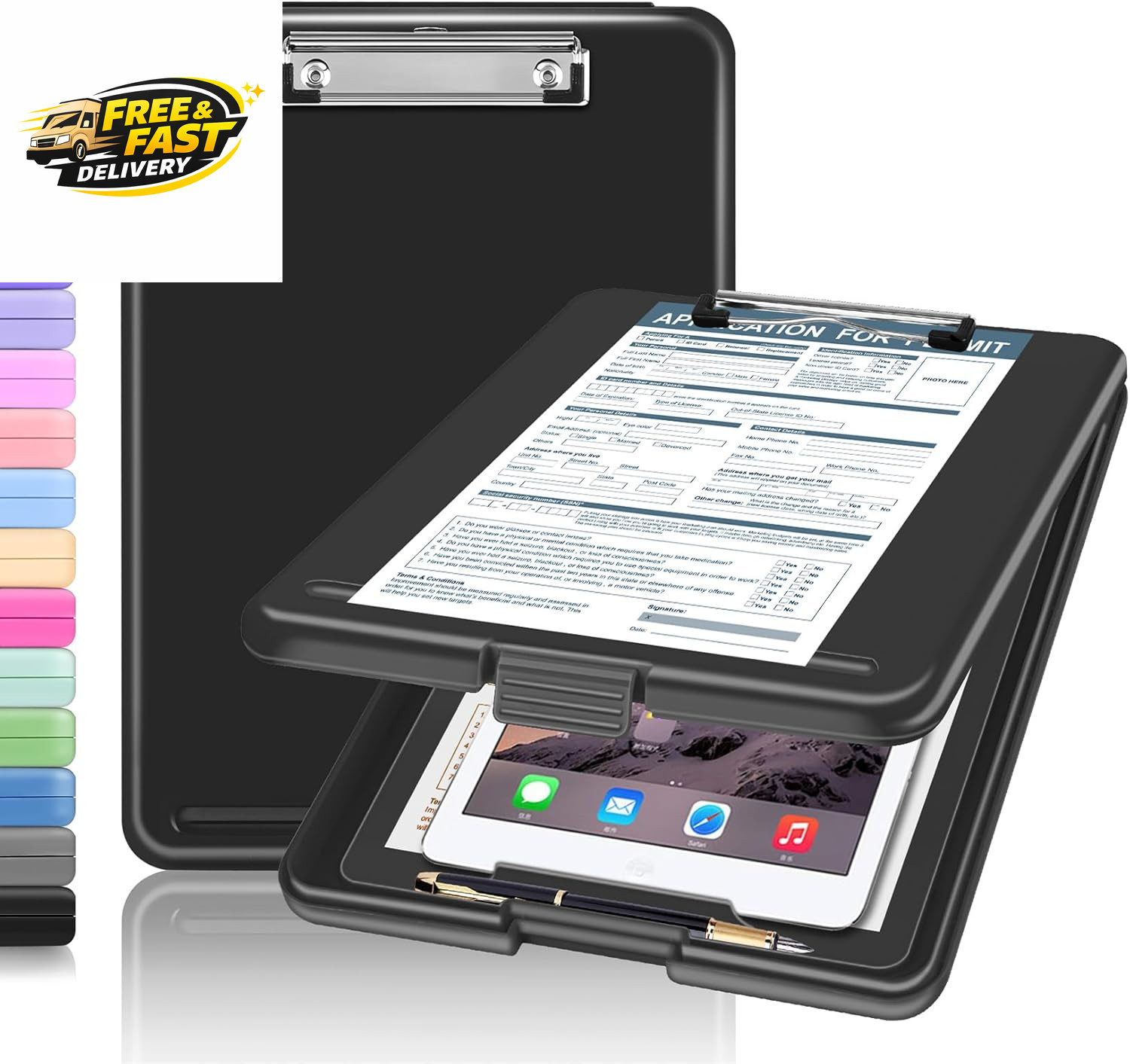 Clipboard with Storage, Clipboards 8.5X11 with Storage, Nursing Clip Board ,