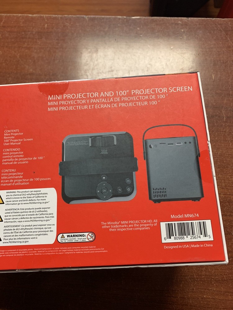 Minolta MN674 Portable Projector Bundle Pack With 100 Inch Screen