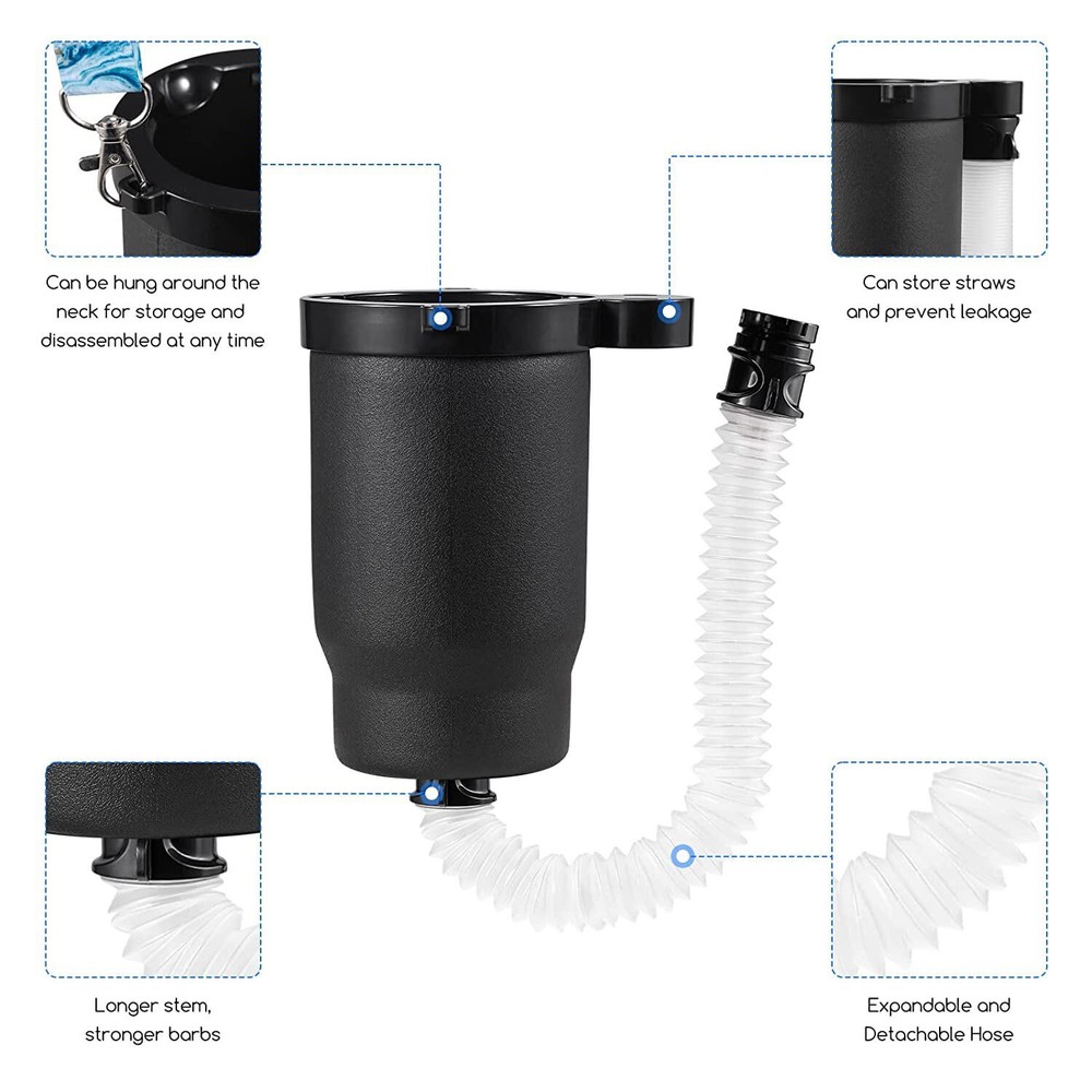 Portable Beer Funnel Cup - Black, Collapsible Party Drinking Accessory
