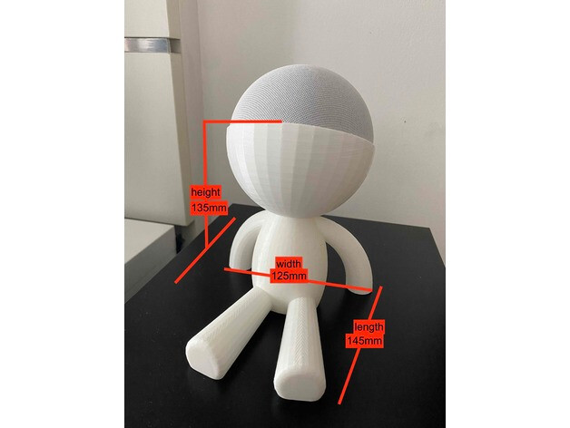 Alexa Echo Dot 4 Figurene Counter Table Desktop 3d Printed White