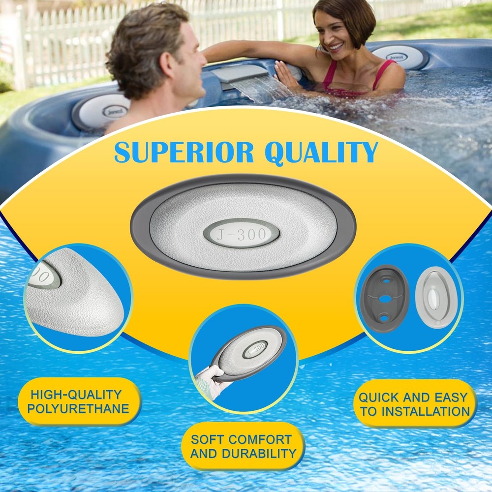 2472-824 Spa Oval Pillow Insert + Back Mount with LED 1-Pack, White